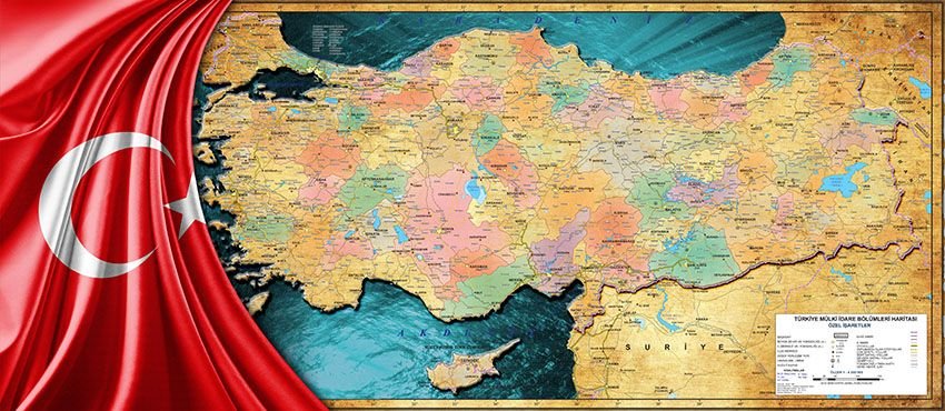 Türkiye Fiziki Haritası — Dev Duvar Baskısı
